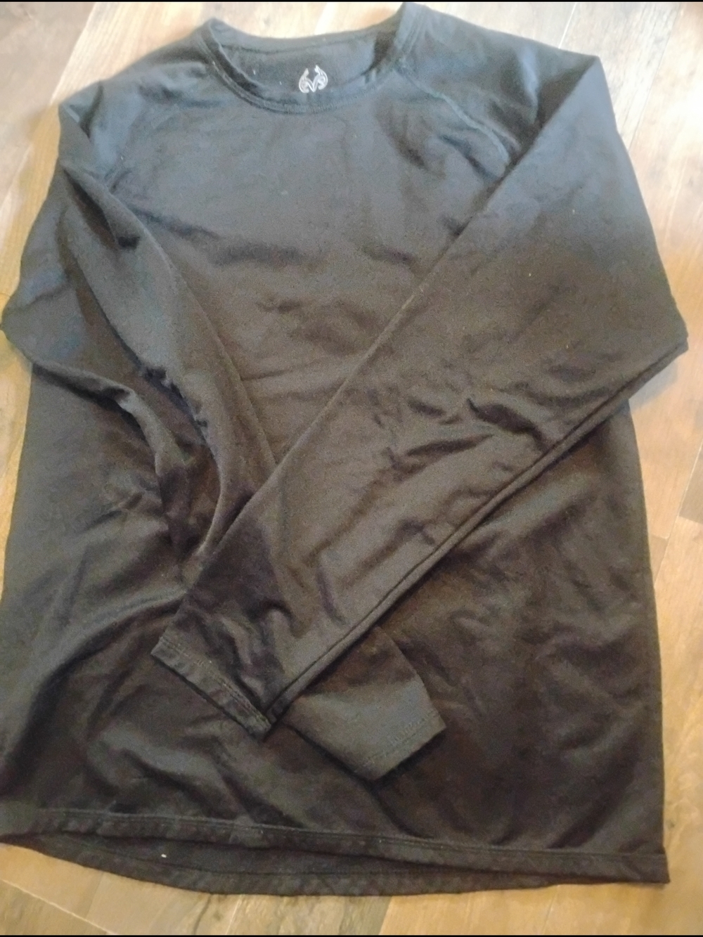 Realtree Black Crewneck Pullover with White Logo Print